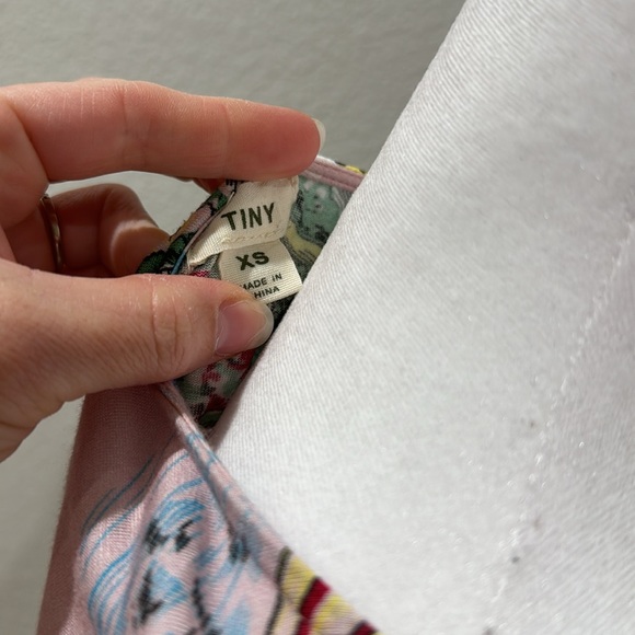 Tiny women’s colorful decorative muscle tee shirt tie back size extra small - Picture 7 of 7